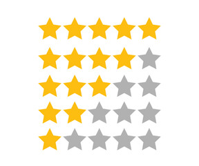 Five stars rating golden icons 
