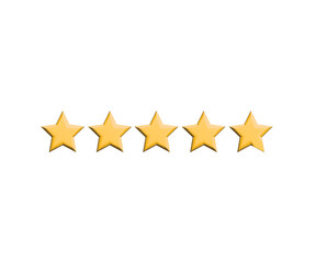 Five stars review golden icon 