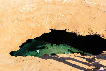 Crack after earthquake in Ras Mohammed national park, Sinai peninsula in Egypt