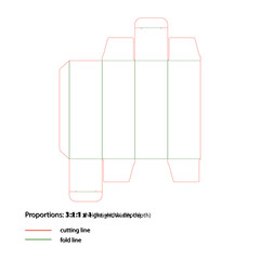 Die-cutting of packaging with cut and fold lines. Can be used to create packaging. File is ready for printing.