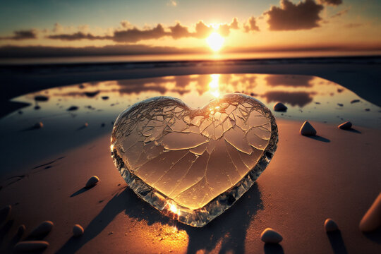Sea Glass Hearts Photo 5x7