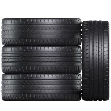 Car tires in high resolution on transparent background.