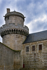 Obraz premium Detail of the medieval castle of the Dukes of Alençon, Normandy, France