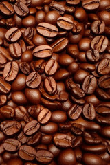 Obraz premium Roasted coffee beans background. IA Tehnology