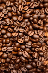 Fototapeta premium Roasted coffee beans background. IA Tehnology