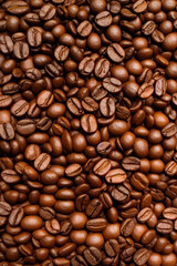Fototapeta premium Roasted coffee beans background. IA Tehnology