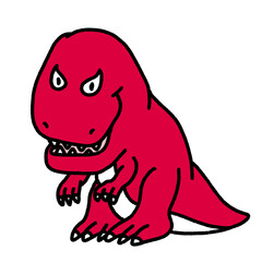red t-rex, tyrannosaurus, dinosaur, character design, cute cartoon isolated , graphic design for presentation, marketing, art, illustration, t-shirt design, cartoon, comic, advertising, online media