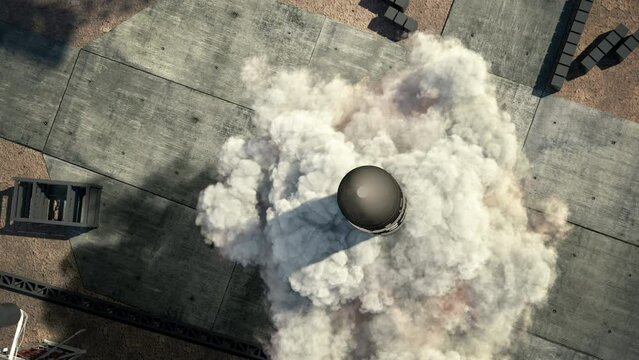 Launch of an intercontinental ballistic missile. 3D animation. 4K. 3840x2160.