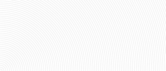 Circle lines pattern on white background. Circle lines pattern for backdrop, brochure, wallpaper template. Realistic lines with repeat circles texture. Simple geometric background, vector illustration