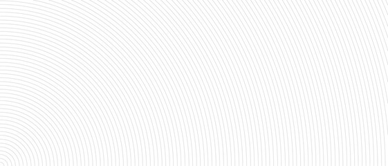 Circle lines pattern on white background. Circle lines pattern for backdrop, brochure, wallpaper template. Realistic lines with repeat circles texture. Simple geometric background, vector illustration