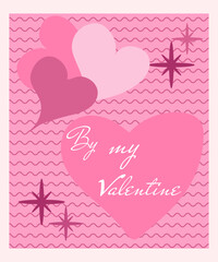 Valentine's Day, February 14th. Vector illustration of love, heart, valentine. Drawings for postcards, congratulations and posters.