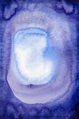 Bright painted blue and violet watercolor texture. Hand drawn background