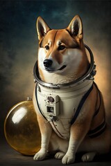 Space Smart Dogs Shiba Inu, Generative AI