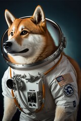 Space Smart Dogs Shiba Inu, Generative AI