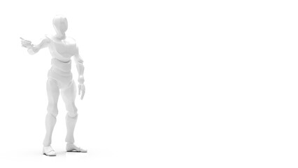 Detailed appearance of the white AI robot under white background. Concept 3D CG of automatic operation, optimization and block chain. PNG file format.
