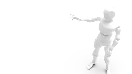 Detailed appearance of the white AI robot under white background. Concept 3D CG of automatic operation, optimization and block chain. PNG file format.