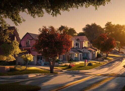 River Road Neighborhood In San Antonio, Texas USA.