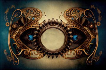 vintage background with frame and gears