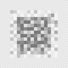 Censorship blur effect checkered texture. Gray pixel mosaic pattern hiding text, image or another forbidden, privacy, sensitive or adult only content
