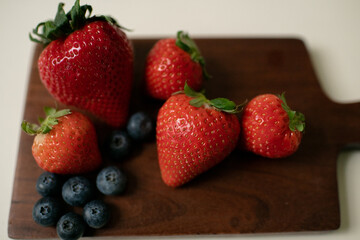 Fresh Fruit on Charcuterie Board in Kitchen