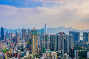 Fototapeta na wymiar High Above Kowloon - The Block Tower
