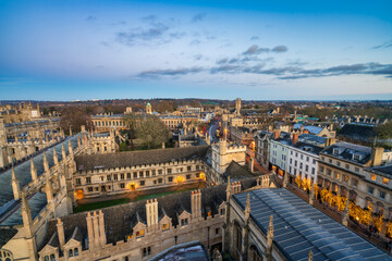 Fototapeta na wymiar Aerial view of Oxford city in England