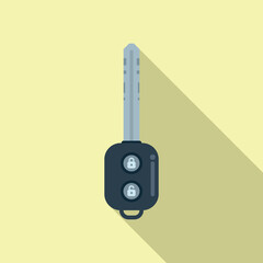 Digital car key icon flat vector. Smart remote. Vehicle lock