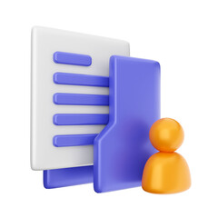 3d folder file icon illustration render