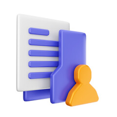 3d folder file icon illustration render