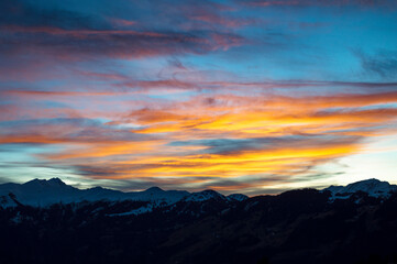 sunset over the mountains