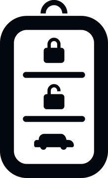 Vehicle lock key icon simple vector. Smart button. Service unlock