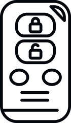 Smart car key icon outline vector. Vehicle button. Lock service