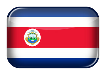 Costa Rica web icon rectangle button 3d illustration