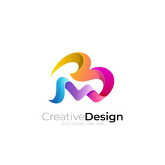 Letter M and B logo template, 3d colorful logos