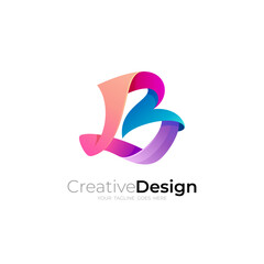 B logos, Letter B logo and colorful design template