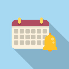 Calendar task schedule icon flat vector. Event time. Agenda app