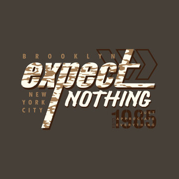 Naklejka expect nothing, slogan lettering, abstract graphic, typography vector, t shirt print, casual style, and other use