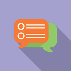 Fototapeta premium Message task schedule icon flat vector. Event time. Meeting list