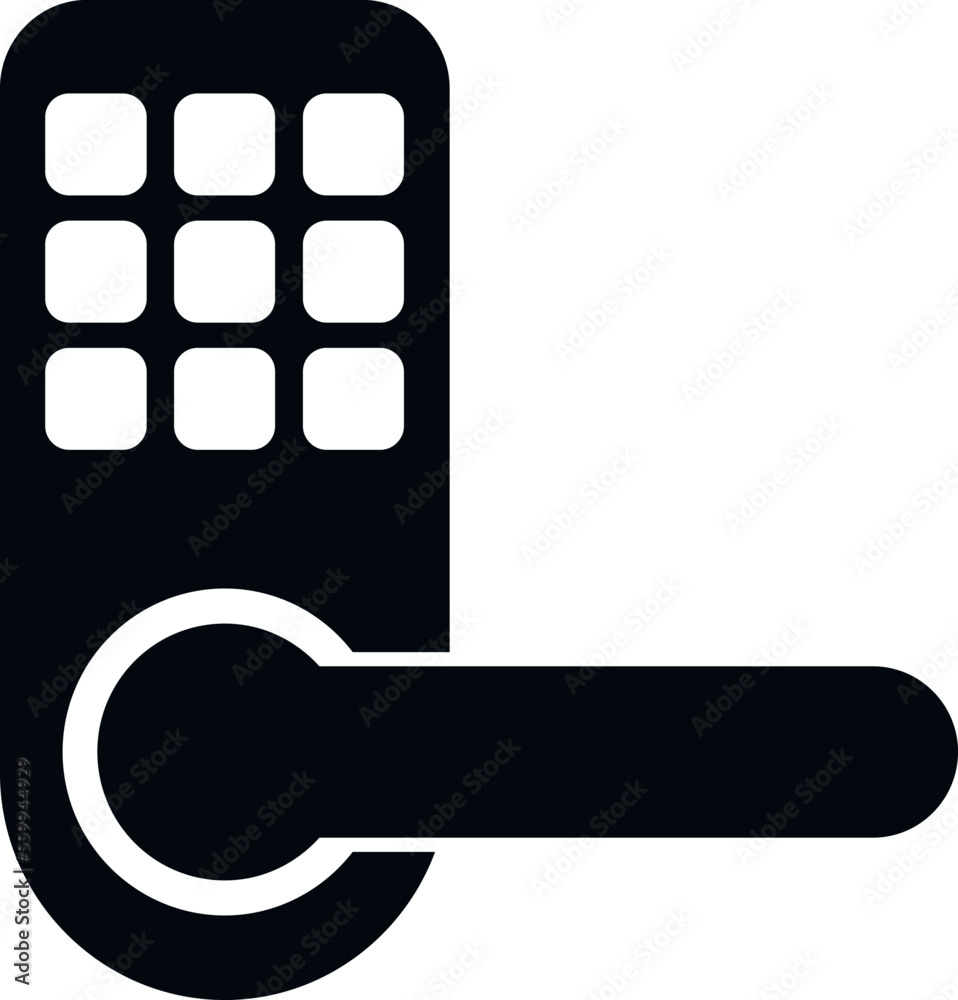Poster door padlock icon simple vector. cipher data. code lock