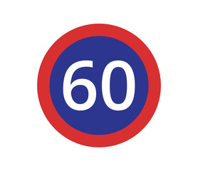 Obraz premium Minimum speed limit 60 sign. 