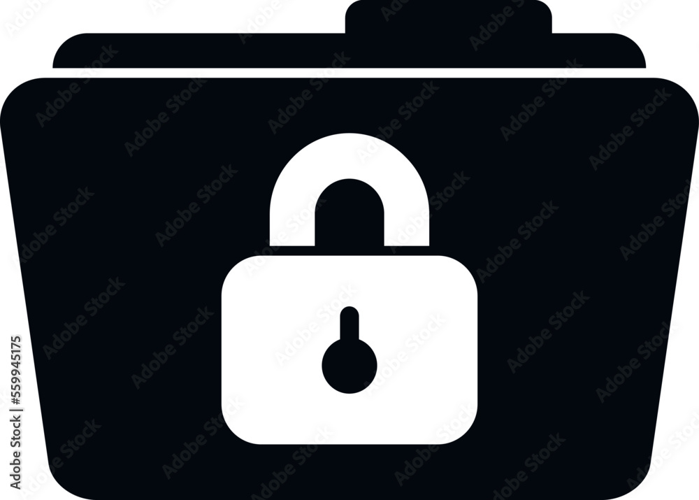 Poster lock folder icon simple vector. cipher data. code logo