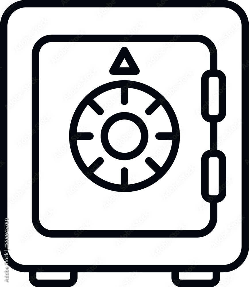 Poster secured safe icon outline vector. lock code. machine enigma