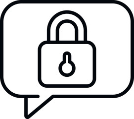 Lock message icon outline vector. Security code. Unlock secure