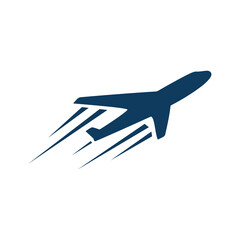 Fototapeta na wymiar blue fliying turn maneuvering airplane logo vector icon illustrations