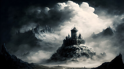 castle in the mountains fantasy realms
