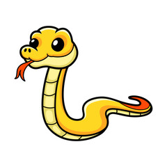 Cute yellow insularis snake cartoon
