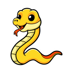 Fototapeta premium Cute yellow insularis snake cartoon