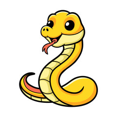 Cute yellow insularis snake cartoon