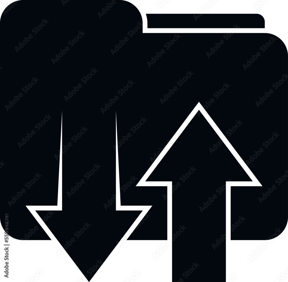 Poster folder storage icon simple vector. backup data. server file