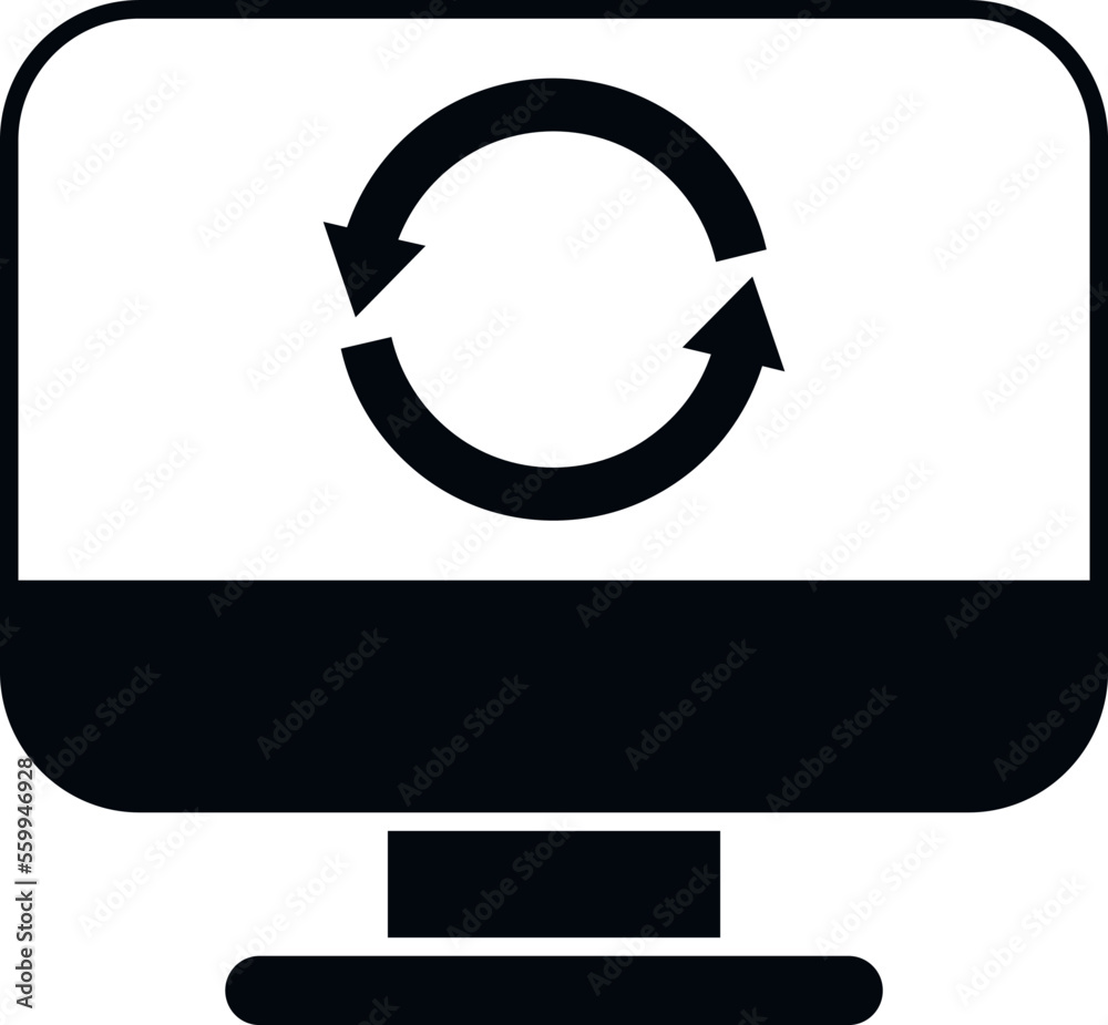 Poster backup pc icon simple vector. data cloud. computer storage